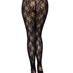 Leg Avenue XL & LARGER Floral Lace Pantyhose - Plus Size