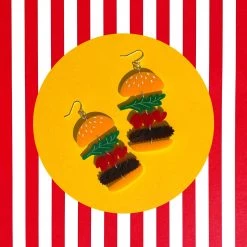 ACCESSORIES Totally Possible Burger Dangle Earrings By Frank Goodness