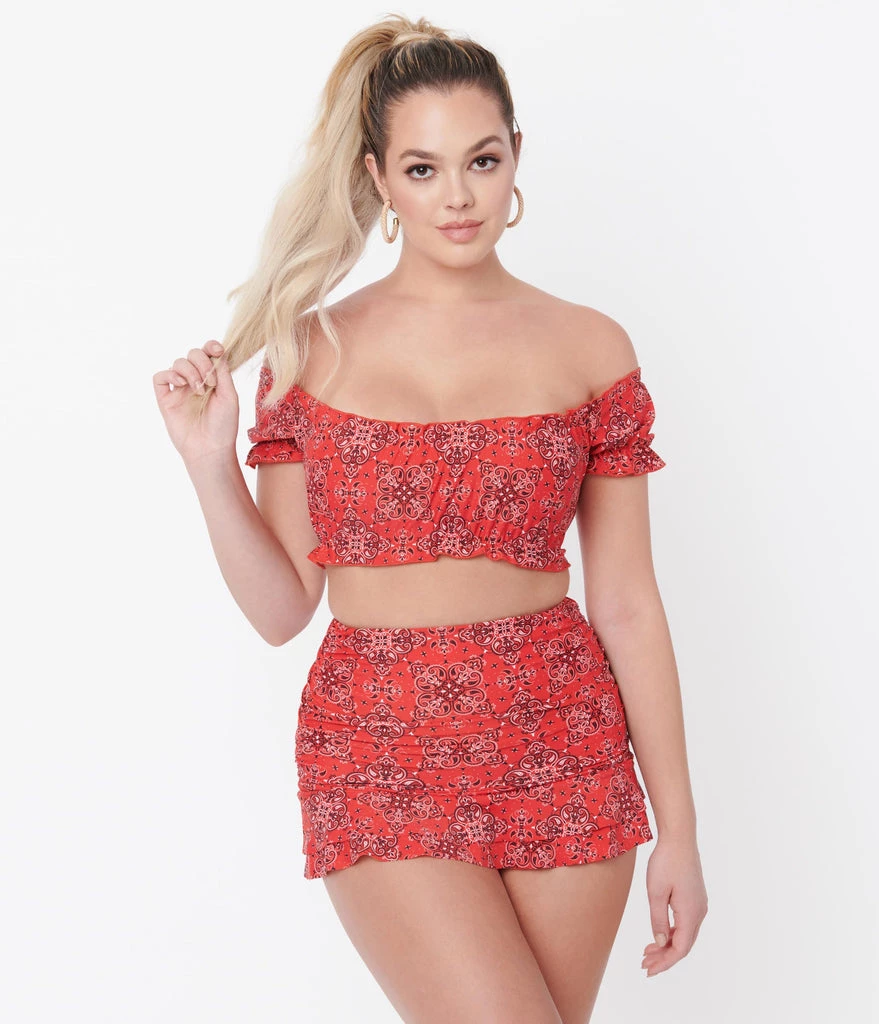 Bandana Print Swim Top By Unique Vintage 5 Bandana Print Swim Top By Unique Vintage