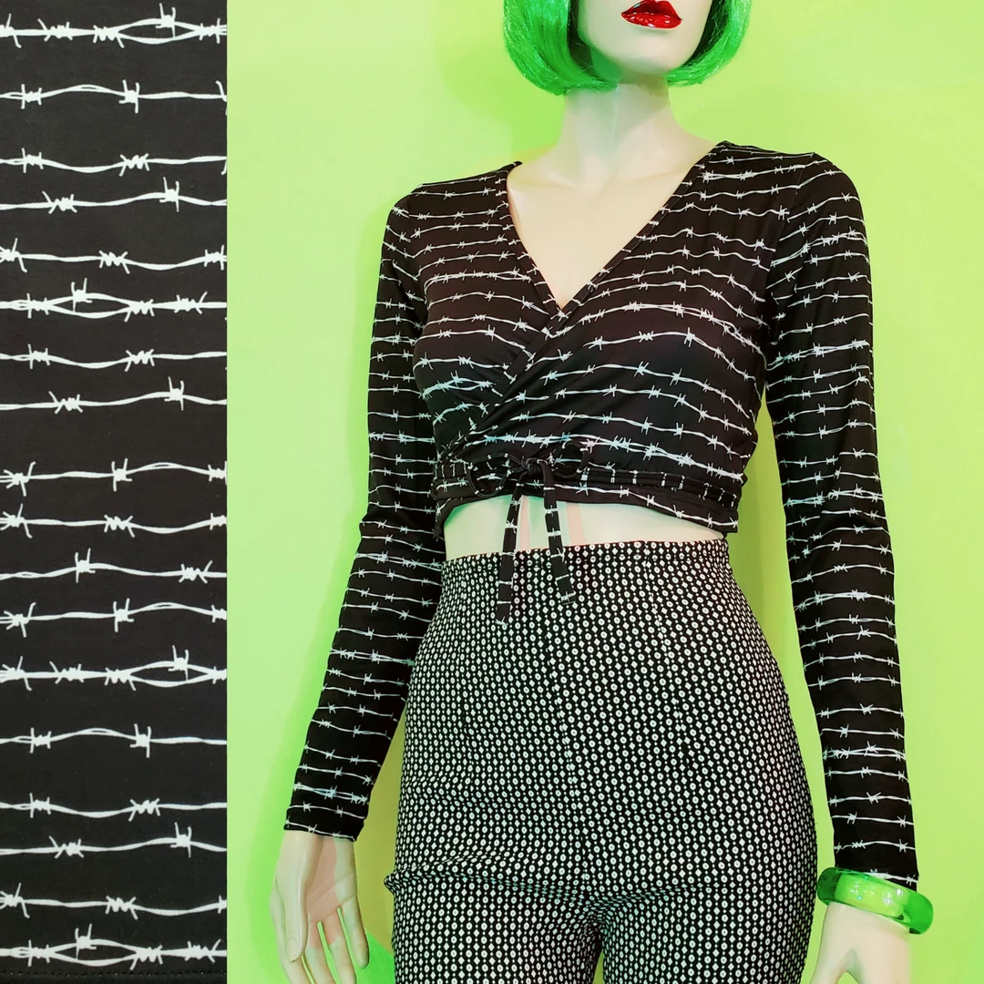 Too Fast Clothing Barbed Wire Kisses Wrap Top APPAREL 4 Too Fast Clothing Barbed Wire Kisses Wrap Top APPAREL