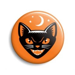 Monsterologist EVERYTHING ELSE Black Cat Halloween Button