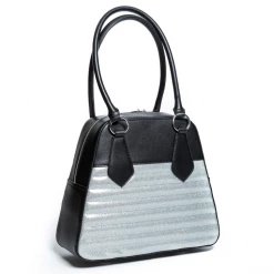 Lux De Ville Blast Off Tote In Black Matte & Sonic Silver Sparkle