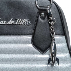 Lux De Ville Blast Off Tote In Black Matte & Sonic Silver Sparkle