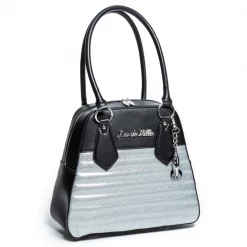 Lux De Ville Blast Off Tote In Black Matte & Sonic Silver Sparkle