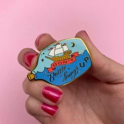 Erstwilder Liz Harry Don't Bottle Things Up Enamel Pin EVERYTHING ELSE