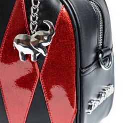 Lux De Ville Circus Tote In Black Matte & Red Rum Sparkle ACCESSORIES