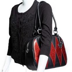 Lux De Ville Circus Tote In Black Matte & Red Rum Sparkle ACCESSORIES