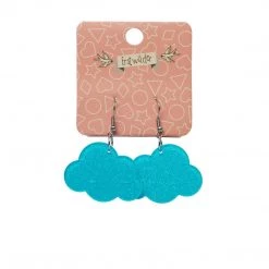 Erstwilder ACCESSORIES Essentials Cloud Dangle Earrings - Blue Glitter