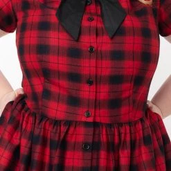 APPAREL Cora Dress In Red & Black Plaid By Unique Vintage 13 APPAREL Cora Dress In Red & Black Plaid By Unique Vintage