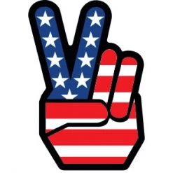 C & D Visionary EVERYTHING ELSE American Flag Peace Sign Sticker