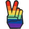 C & D EVERYTHING ELSE Rainbow Flag Peace Sign Patch
