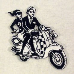 C & D Visionary Mod Scooter Couple Patch