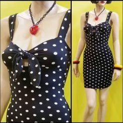 Capella Black & White Polka Dot Mini Dress - Size M