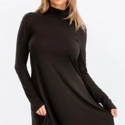 Capella Black Turtleneck Trapeze Dress -Size S APPAREL