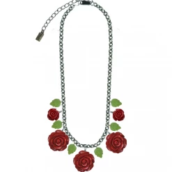 Classic Hardware Multi Rose Necklace In Red ACCESSORIES
