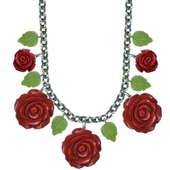 Classic Hardware Multi Rose Necklace In Red ACCESSORIES