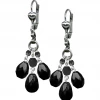 Glamware Jet Black Faceted Bead Cluster Dangle Earrings By Classic Hardware