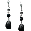 Classic Hardware ACCESSORIES Glamware Jet Black Faceted Bead Dangle Earrings
