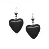 Classic Hardware Black Heart Retrolite Dangle Earrings