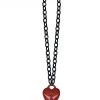 Classic Hardware Retrolite Keyhole Heart Necklace In Red ACCESSORIES