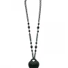Classic Hardware Ornate Black Heart Retrolite Necklace