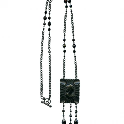 Classic Hardware Retrolite Black Cameo Long Necklace ACCESSORIES
