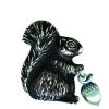 Classic Hardware Squirrel With Acorn Retrolite Pin In Black & Ivory