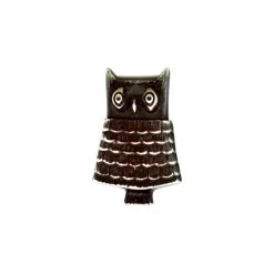 Classic Hardware ACCESSORIES Owl Retrolite Pin In Brown & Ivory