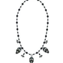 Skull & Bat Charm Necklace By Classic Hardware