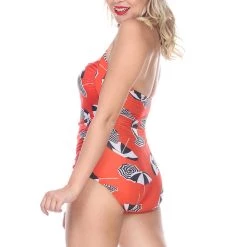Coral & Jade Apparel Classic One-Piece Swimsuit In Beach Umbrella Print
