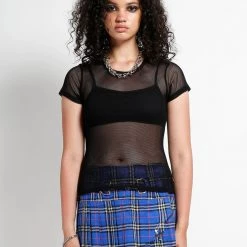 Short Sleeve Fishnet Top By Tripp NYC
