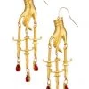 Ole Gold Metal Hand & Daggers Dangle Earrings NEW ARRIVALS