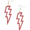 Ole ACCESSORIES Acrylic Lightning Bolt Dangle Earrings - Red