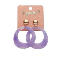 Erstwilder NEW ARRIVALS Essentials Statement Circle Drop Earrings - Purple