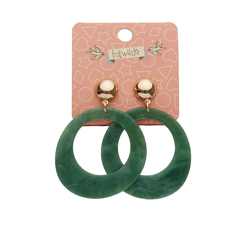 Erstwilder Essentials Statement Circle Drop Earrings - Green NEW ARRIVALS 4 Erstwilder Essentials Statement Circle Drop Earrings - Green NEW ARRIVALS