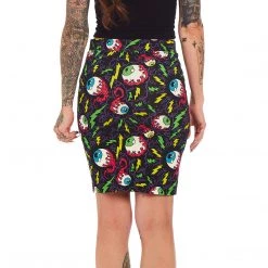 Sourpuss Clothing BOTTOMS Electric Eyeballs Pencil Skirt