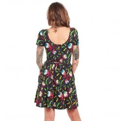 Sourpuss Clothing Electric Eyeballs Skater Dress DRESSES