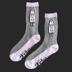 Ectogasm Sheer “Spooky All Year” Ghost Unisex Crew Socks NEW ARRIVALS