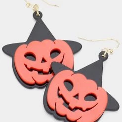 Wona Trading Acrylic Jack-O'-Lantern Dangle Earrings