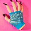 Red Apple Accessories Fishnet Fingerless Gloves - Turquoise