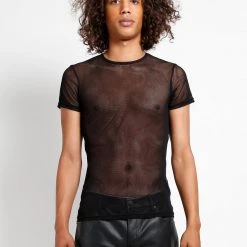 NEW ARRIVALS Short Sleeve Fishnet Shirt By Tripp NYC