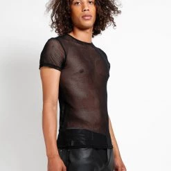 NEW ARRIVALS Short Sleeve Fishnet Shirt By Tripp NYC