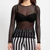 NEW ARRIVALS Long Sleeve Fishnet Top By Tripp NYC