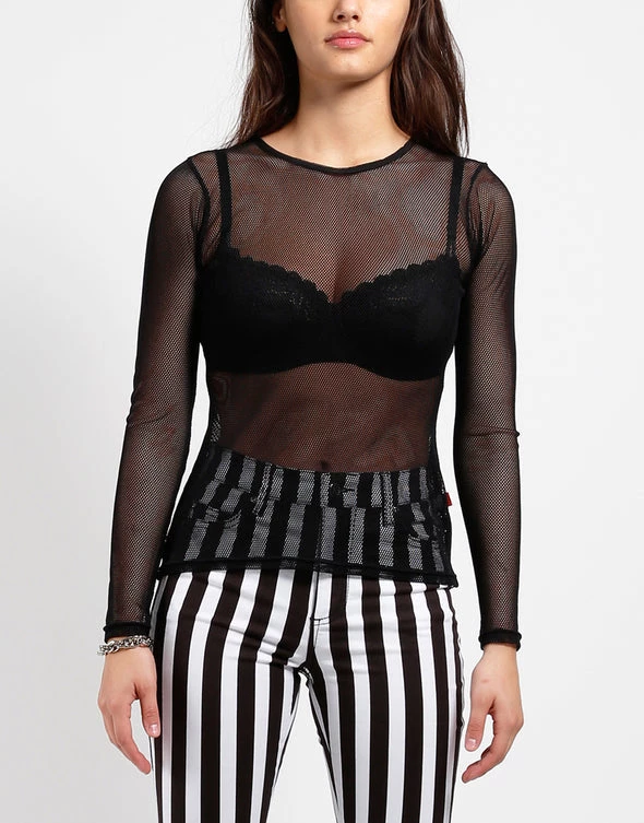NEW ARRIVALS Long Sleeve Fishnet Top By Tripp NYC 3 NEW ARRIVALS Long Sleeve Fishnet Top By Tripp NYC