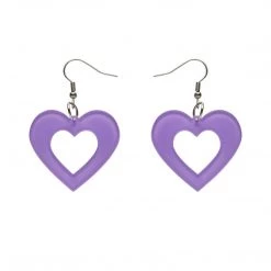Erstwilder NEW ARRIVALS Essentials Heart Dangle Earrings - Lavender Bubble