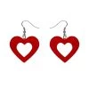 Erstwilder Essentials Heart Dangle Earrings - Red Glitter