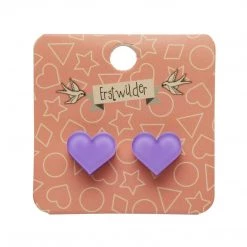 Erstwilder ACCESSORIES Essentials Heart Post Earrings - Lavender Bubble