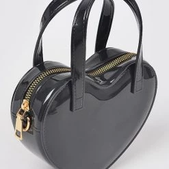 H & D Accessories Black Heart Jelly Purse