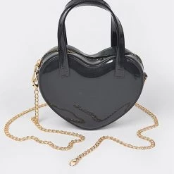 H & D Accessories Black Heart Jelly Purse