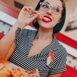 Bessie's Special Hotdog Brooch By Lipstick & Chrome